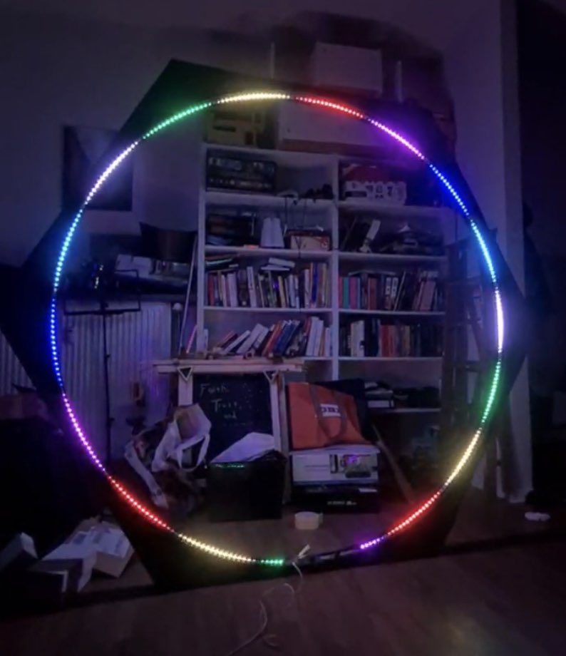 the first hexagon with temporary LEDs installed
